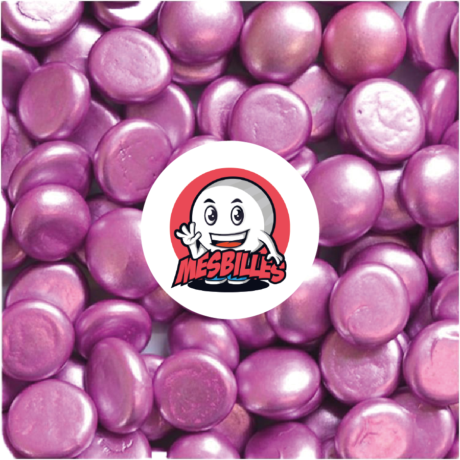 1 Canica Plana Metalizada Rosa 18 mm