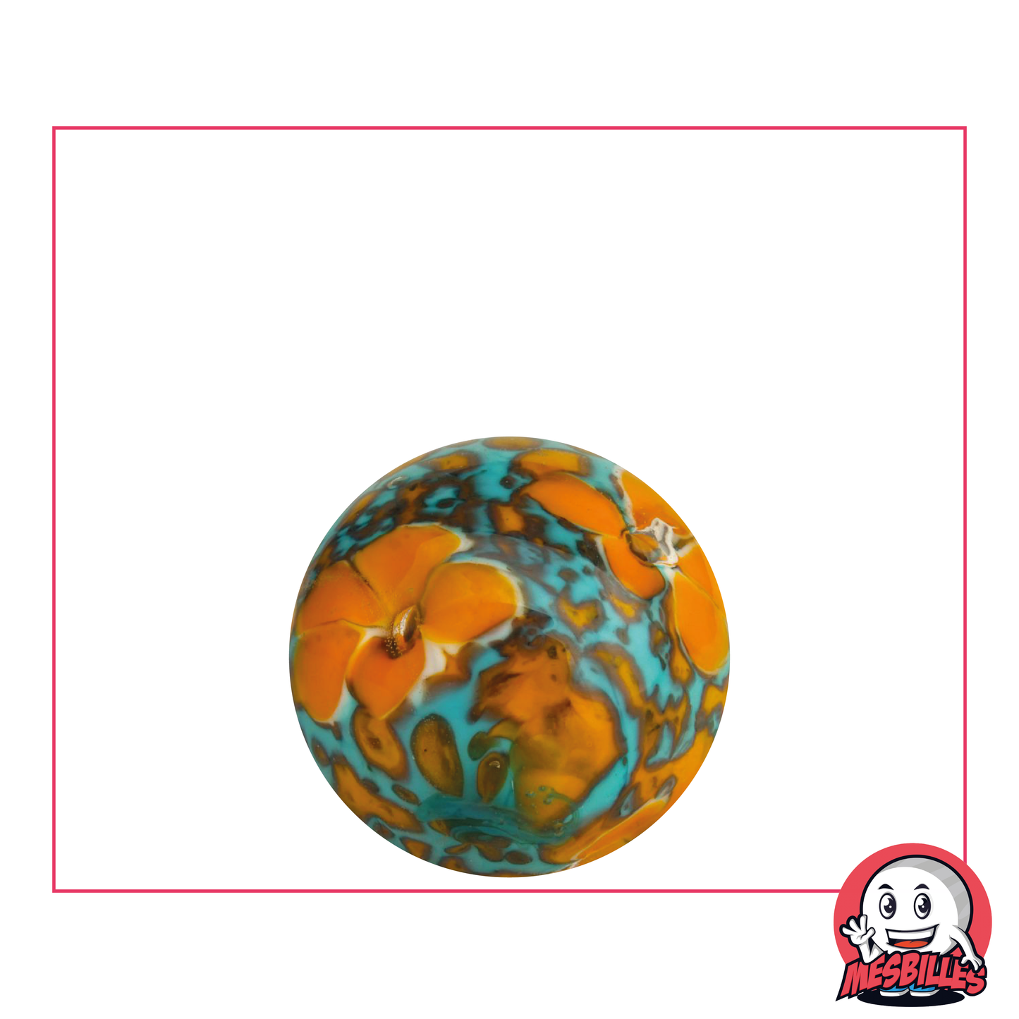 1 Canica Arte Tapiz Floral Naranja 22 mm