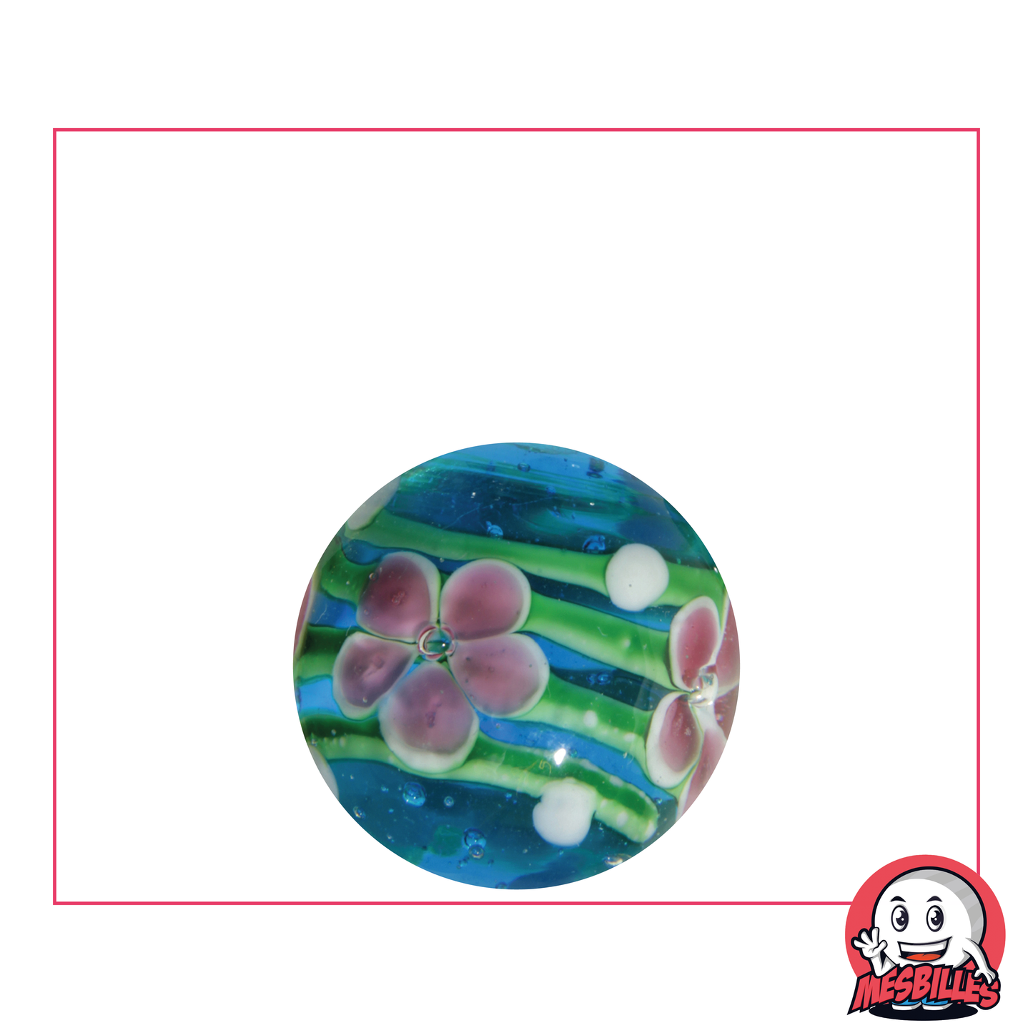 1 Canica Arte Tige Florido Azul 22 mm