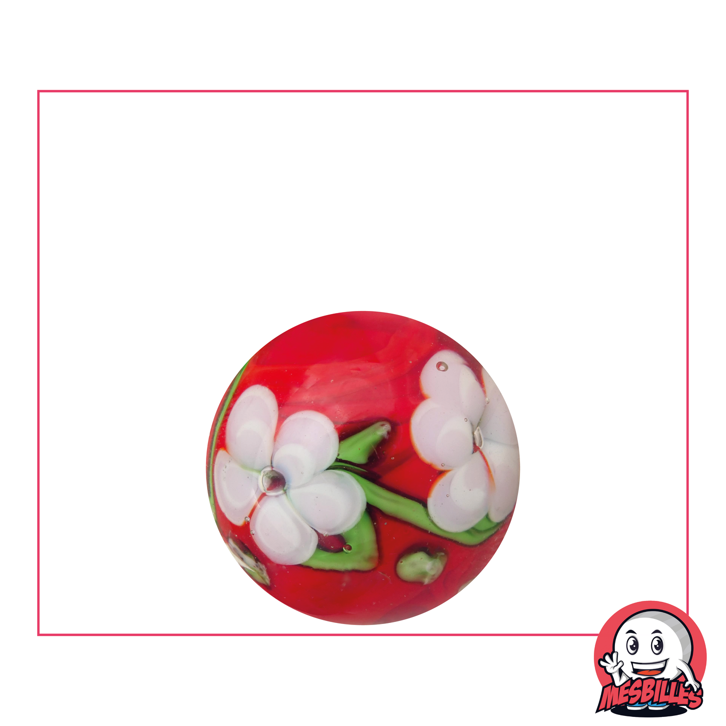 1 Canica Arte Tige Florido Rojo 22 mm
