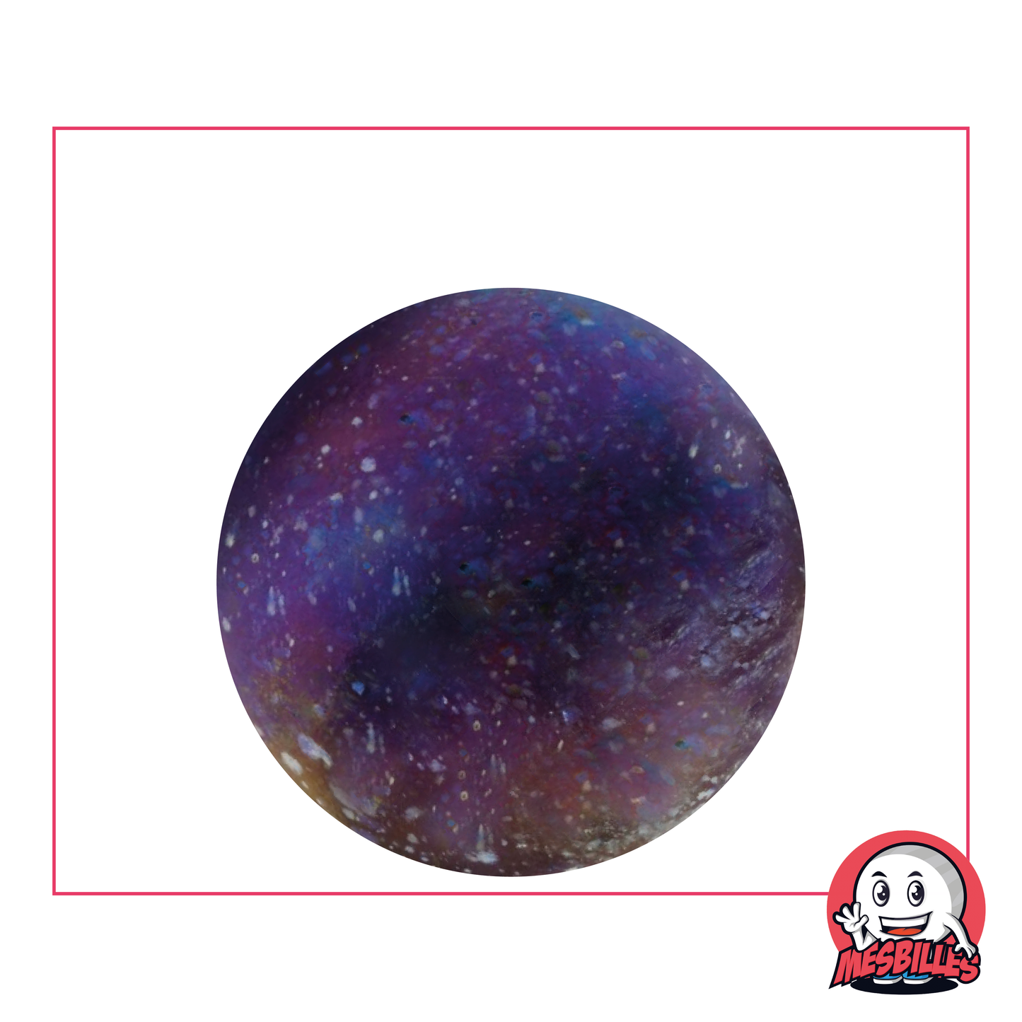 Canica Universo de 35 mm salpicada de diferentes colores, representación en miniatura del universo