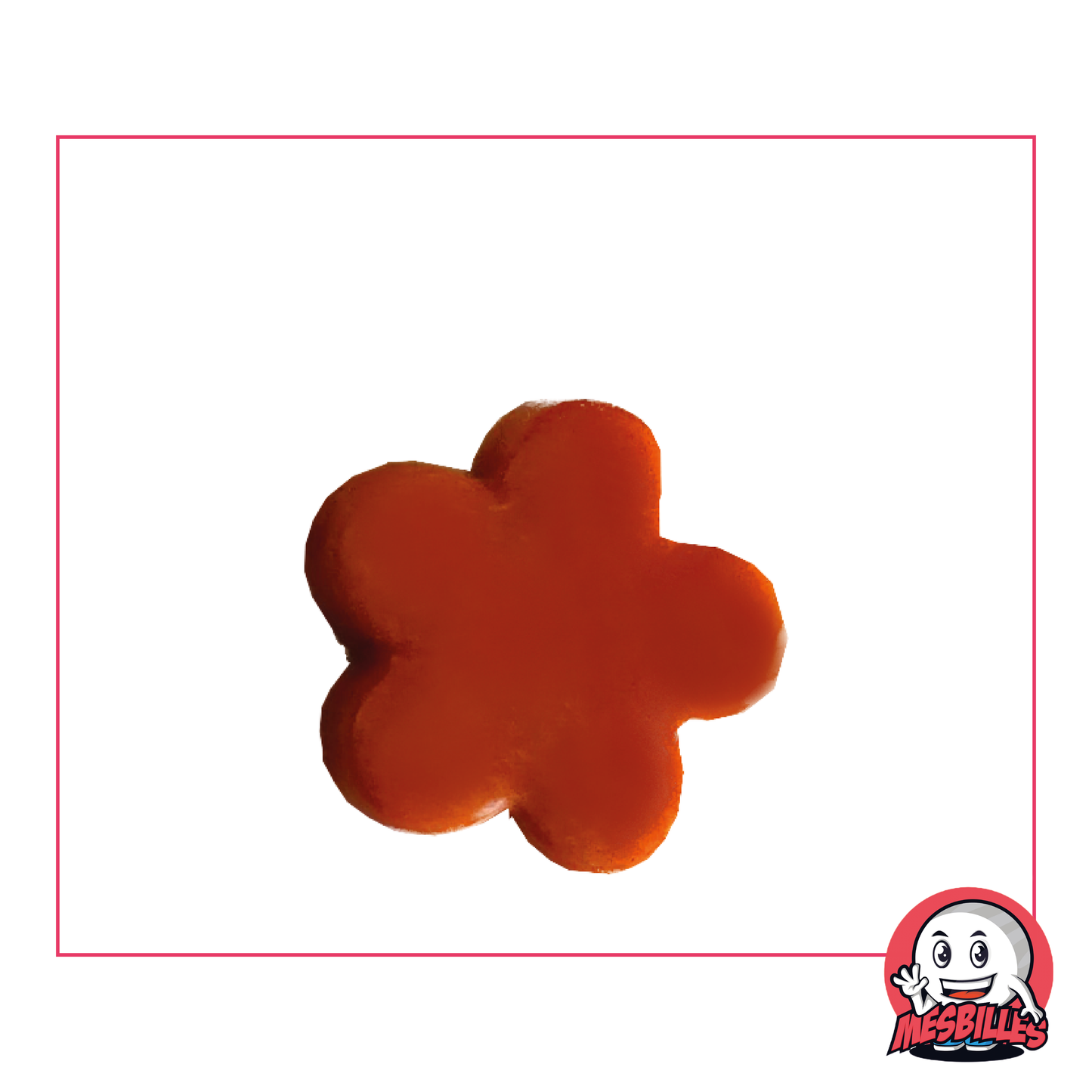 1 Canica Flor Perla Naranja Extra Plana