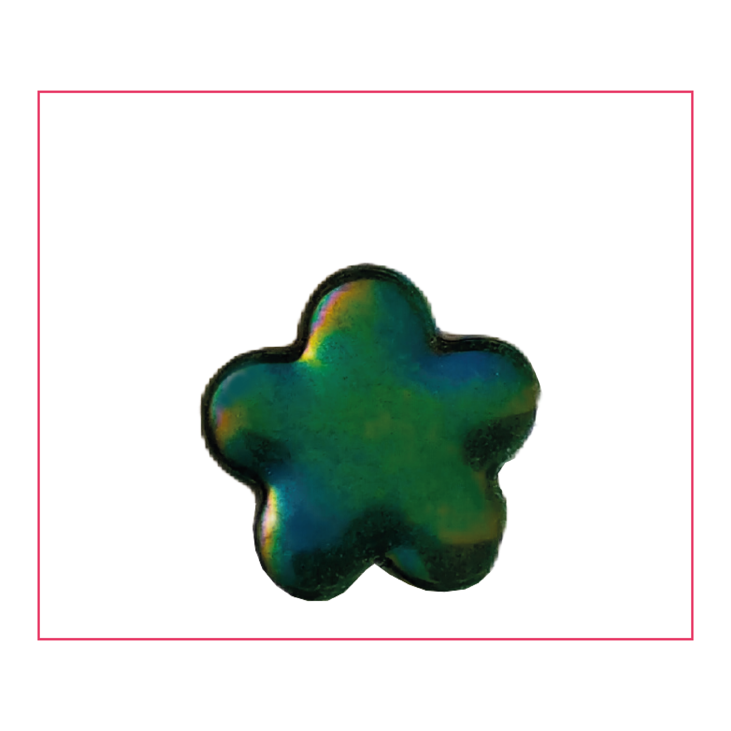 1 Canica Flor Verde Brillante