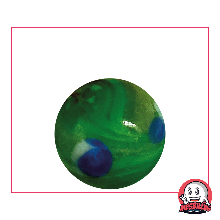 Canica KimPlay Galactika Verde | Canica de 25 mm - MisCanicas