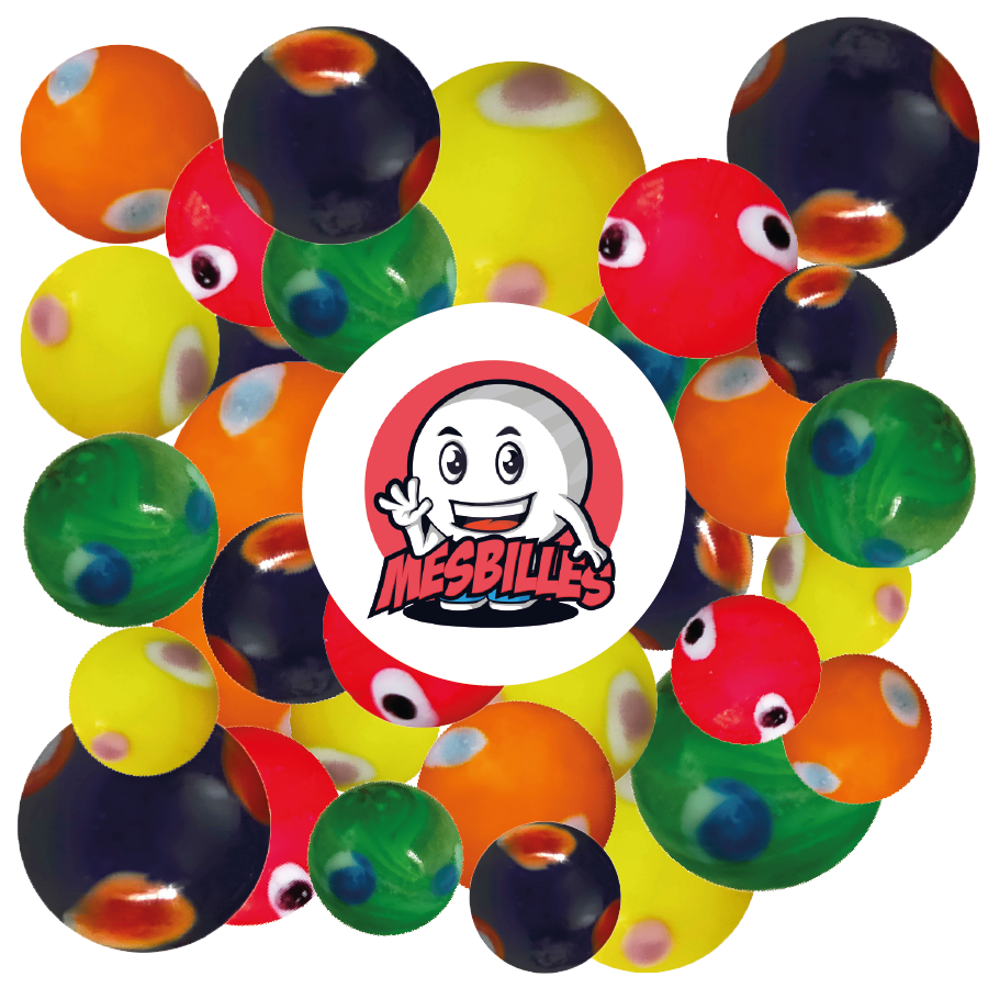 Mascota MisCanicas Canicas Kim'Play, Canica Galactika Verde, canica de vidrio opaco de 16 mm.