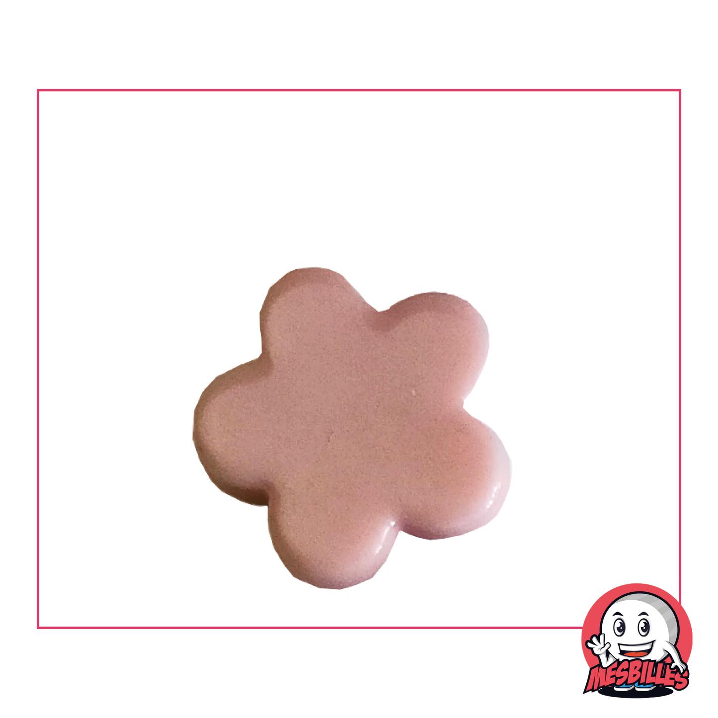 1 Canica Flor Perla Rosa Extra Plana