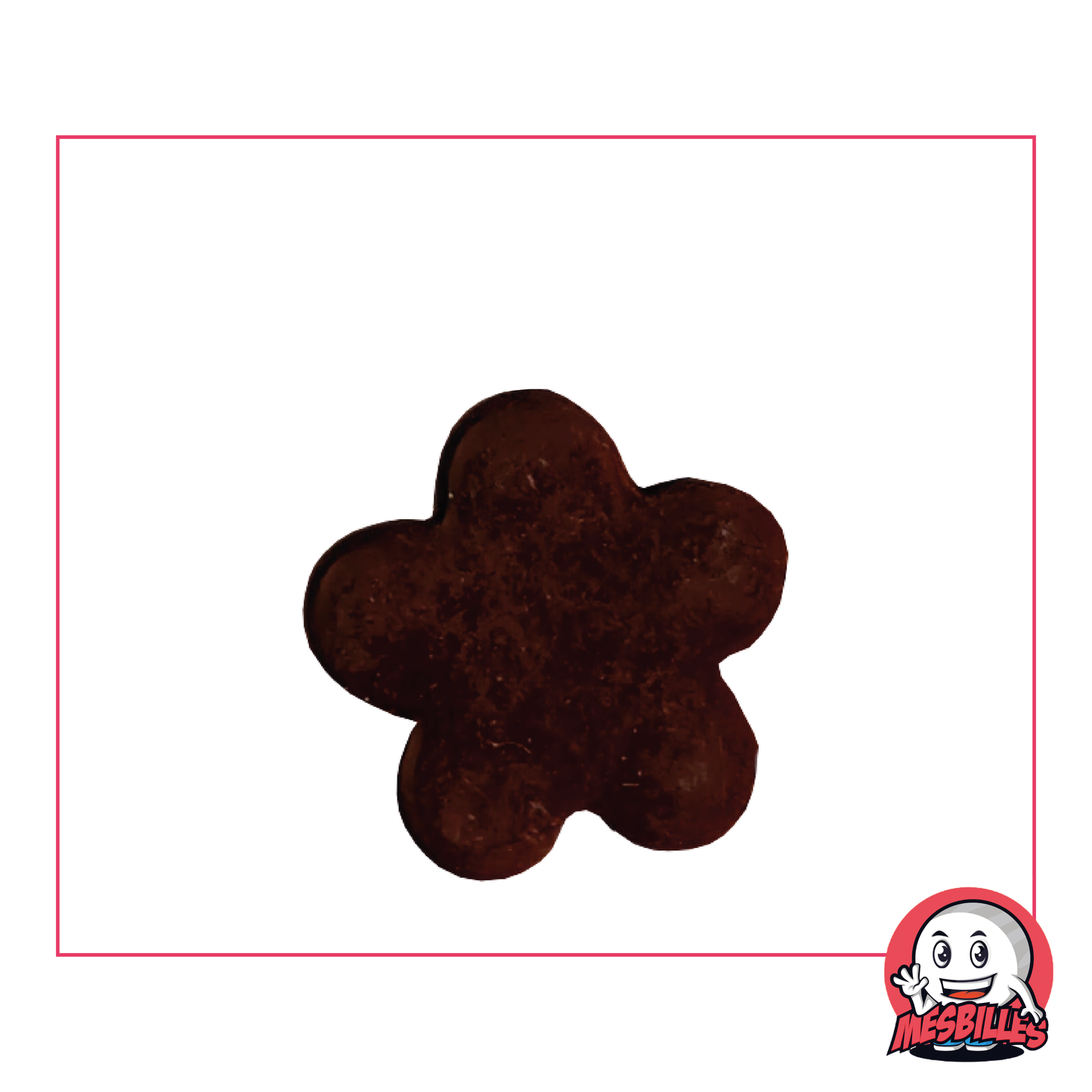 1 Canica Flor Perla Roja Oscura Extra Plana