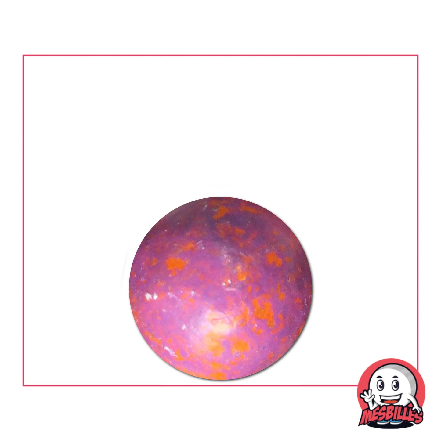1 Canica de barro rosa moteada de 16 mm