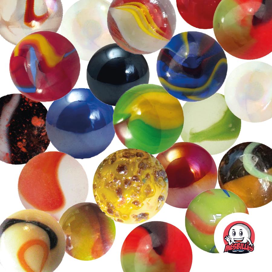 Canicas grandes de 25 mm, canicas de cristal de todos los colores, opacas, translúcidas y brillantes