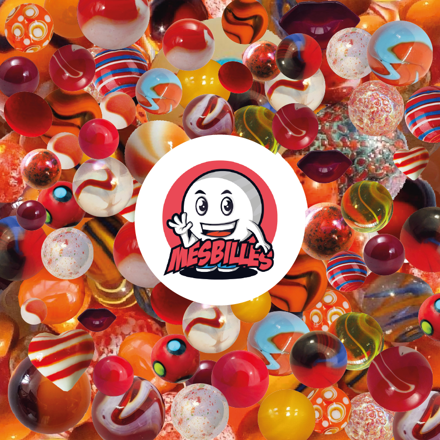 Canicas rojas y naranjas: brillo, calidez y creatividad - MisCanicas