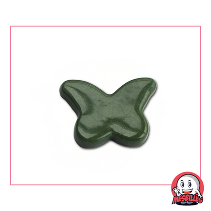 1 Canica Mariposa Verde Perla extraplana