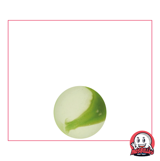 MisCanicas - Canica de vidrio Esmerilada, Canica Esmerilada con rayas verdes 14 mm