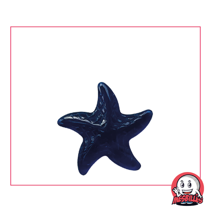 Canica Extraplana Estrella de Mar Azul Noche, el misterio de las profundidades de las Canicas con forma en MisCanicas