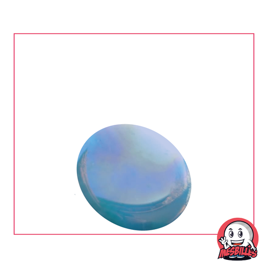1 Canica Plana Brillante Azul Claro 30 mm
