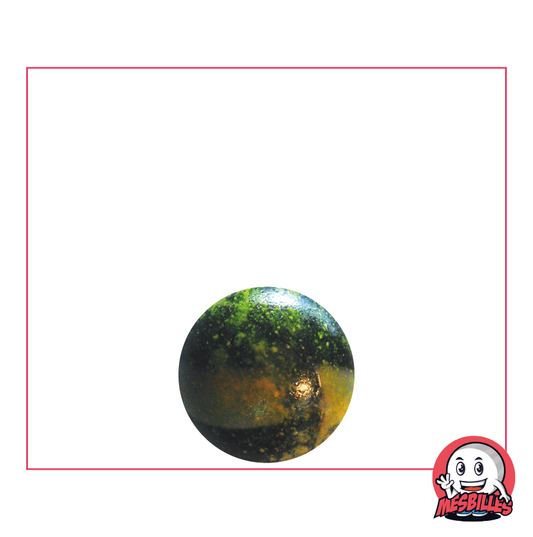Canica Plutón 14 mm - Vidrio opaco negro con manchas amarillas - MisCanicas