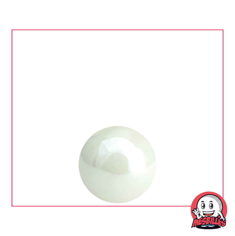 MisCanicas - Canica Brillante Blanca Nacarada opaca brillante 12 mm