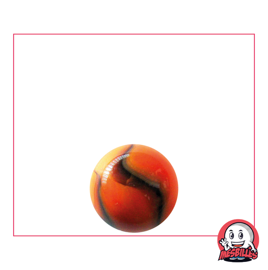 Canica Jupiter 14 mm de color naranja veteado de marrón - MisCanicas