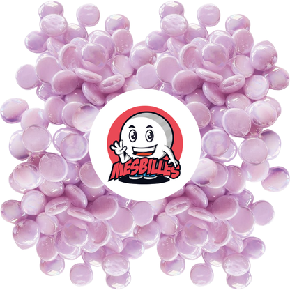 1 Canica Plana Brillante Rosa Claro 18 mm