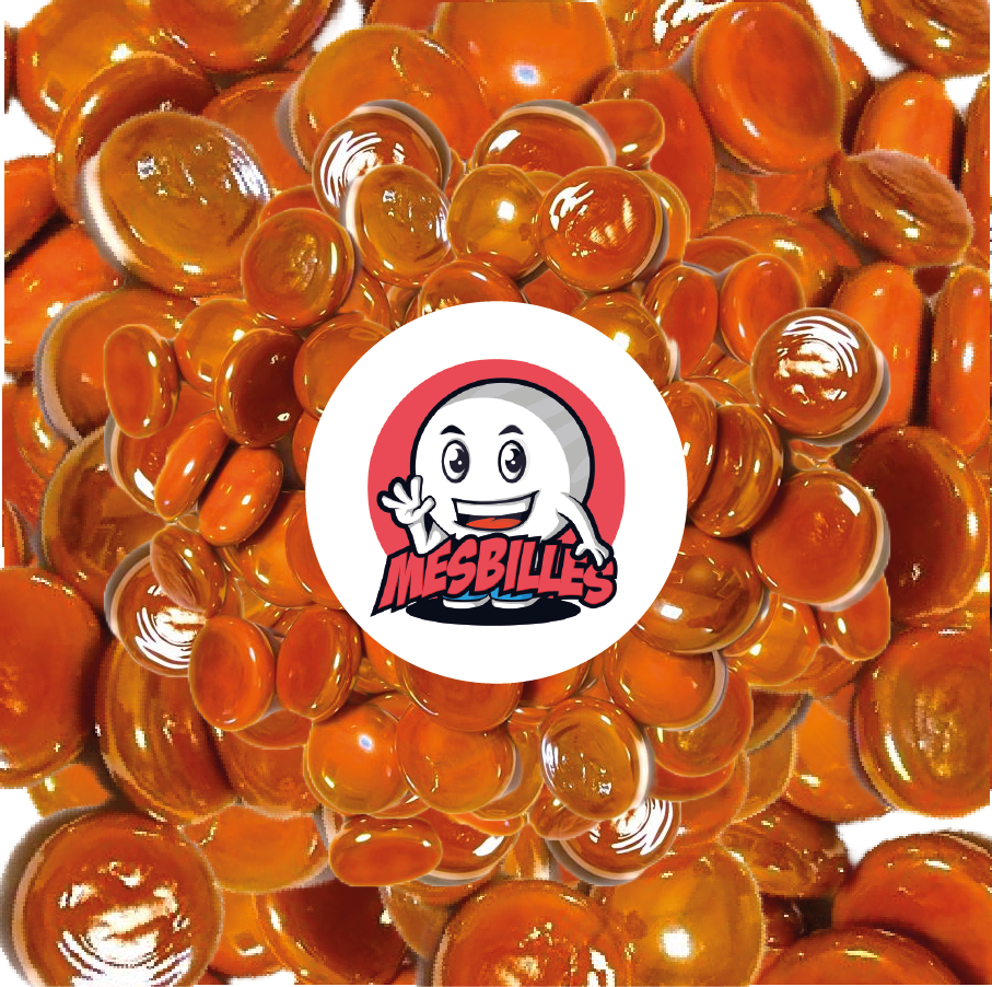 1 Canica Plana Brillante Naranja 30 mm