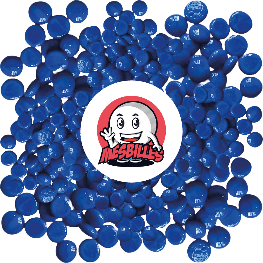 1 Canica Plana 12 mm Perla Azul