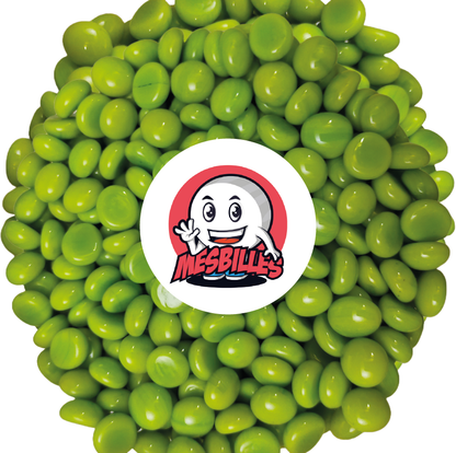1 Canica Plana Perla Verde Amarillo 18 mm