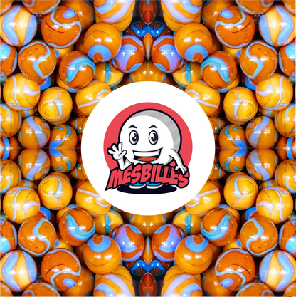 1 Canica Naranja-Turquesa 14 mm