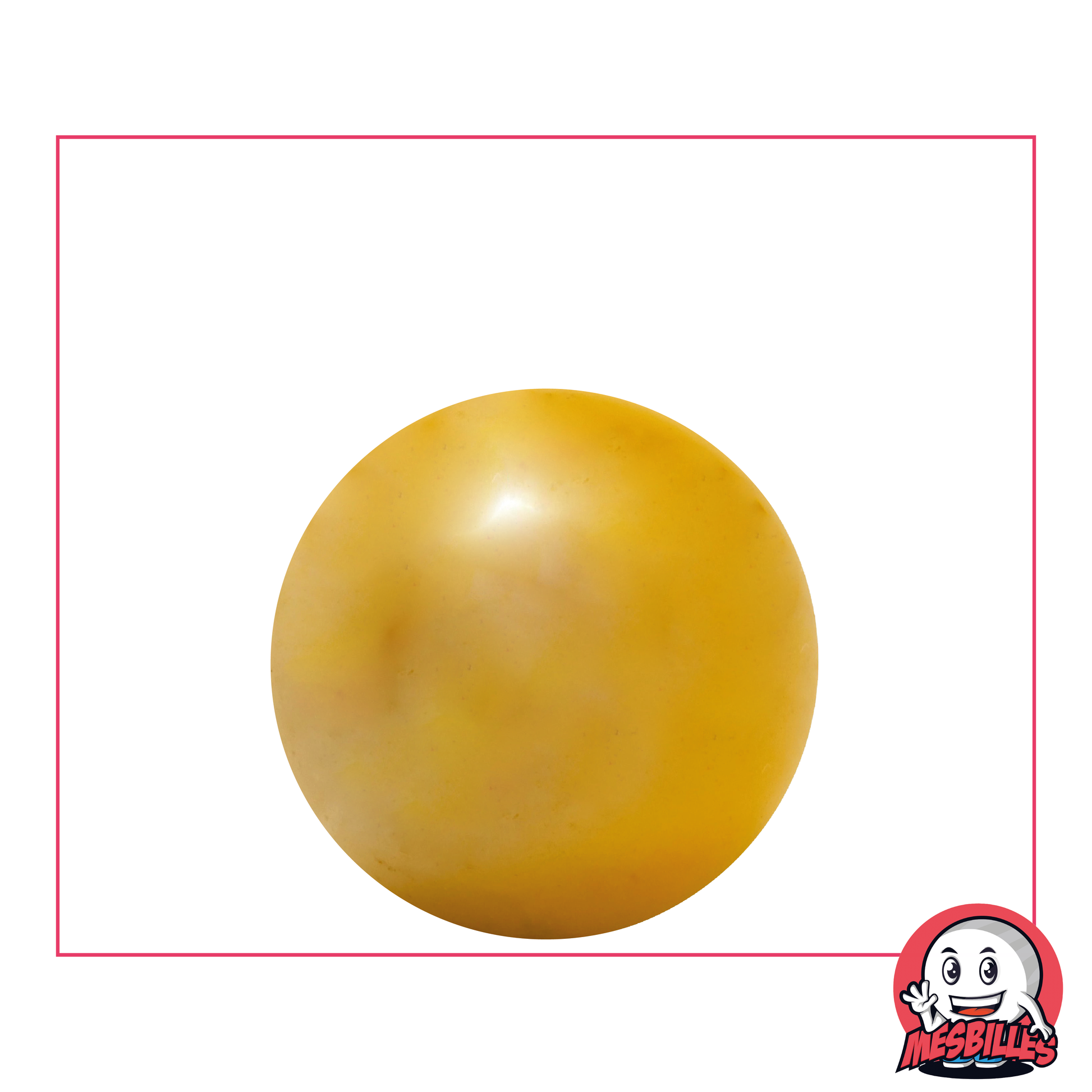 Canica Brillante 25 mm - Vidrio Opaque y Brillante Amarillo Nacarado - MisCanicas