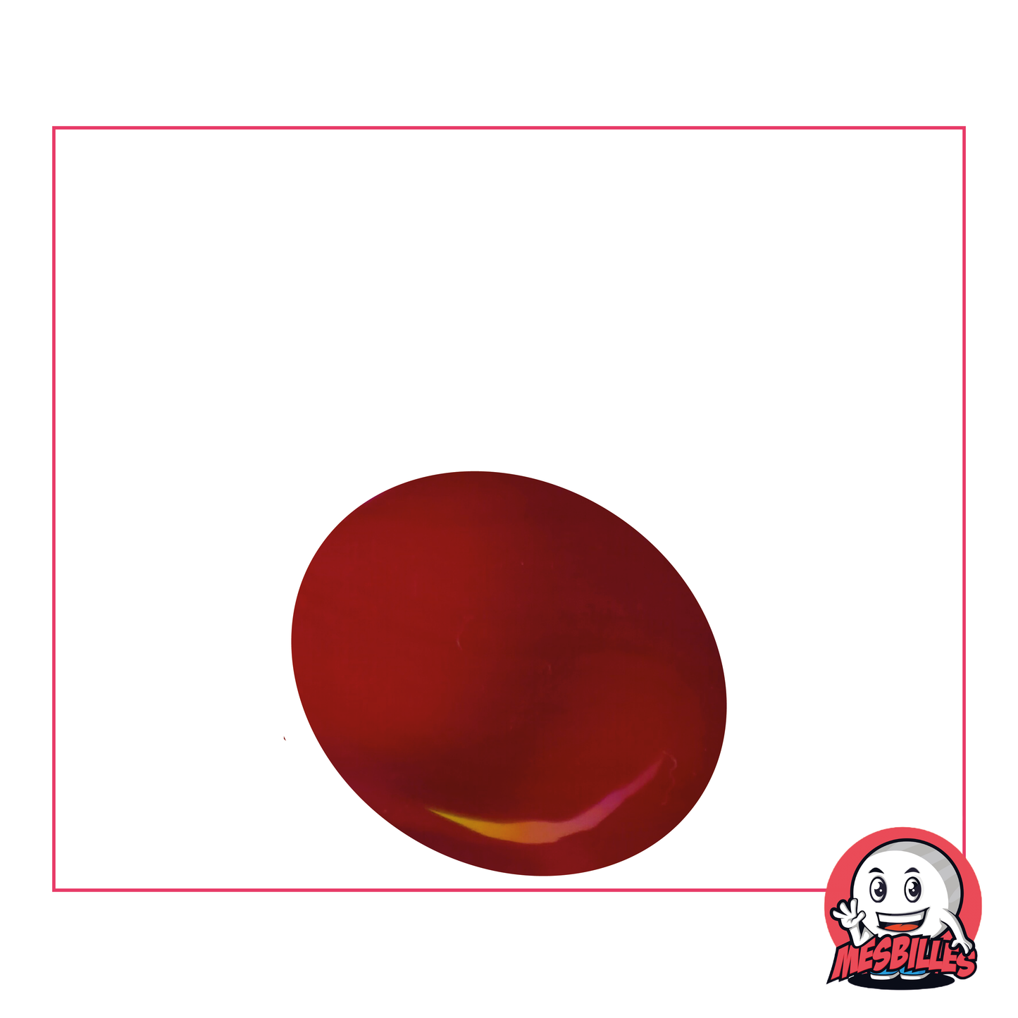 1 Canica Plana Brillante Roja 30 mm
