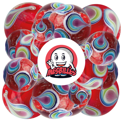 1 Canica Art Gota Fosforescente Roja 22 mm