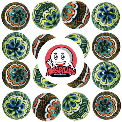 1 Canica Mandala Naranja 16 mm