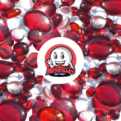 Mascota MisCanicas - Canicas Planas de Vidrio Rojo y Cristal Translúcidas, de 12 mm-30 mm