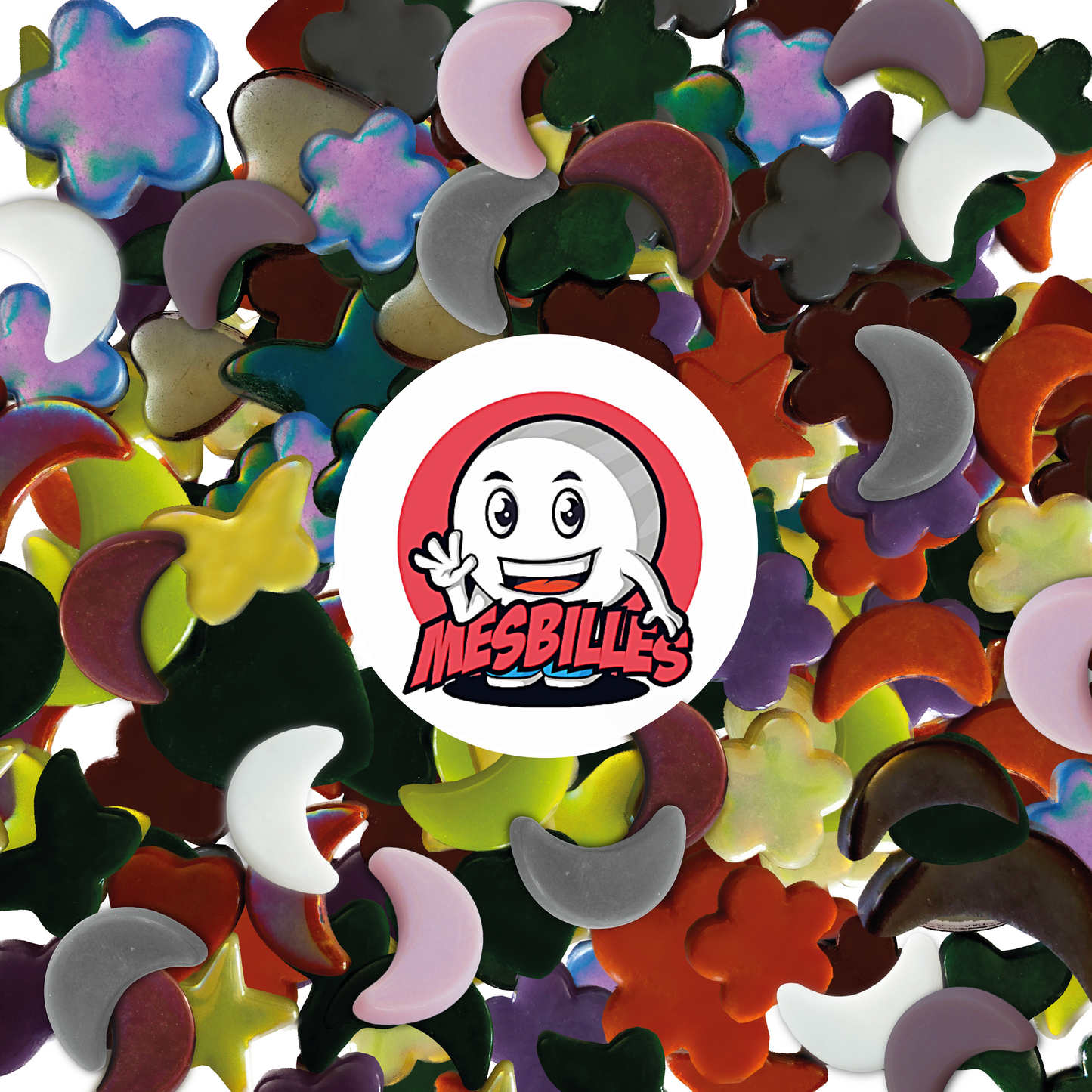 Logo MisCanicas en Canicas Luna Blanca Perla extra planas