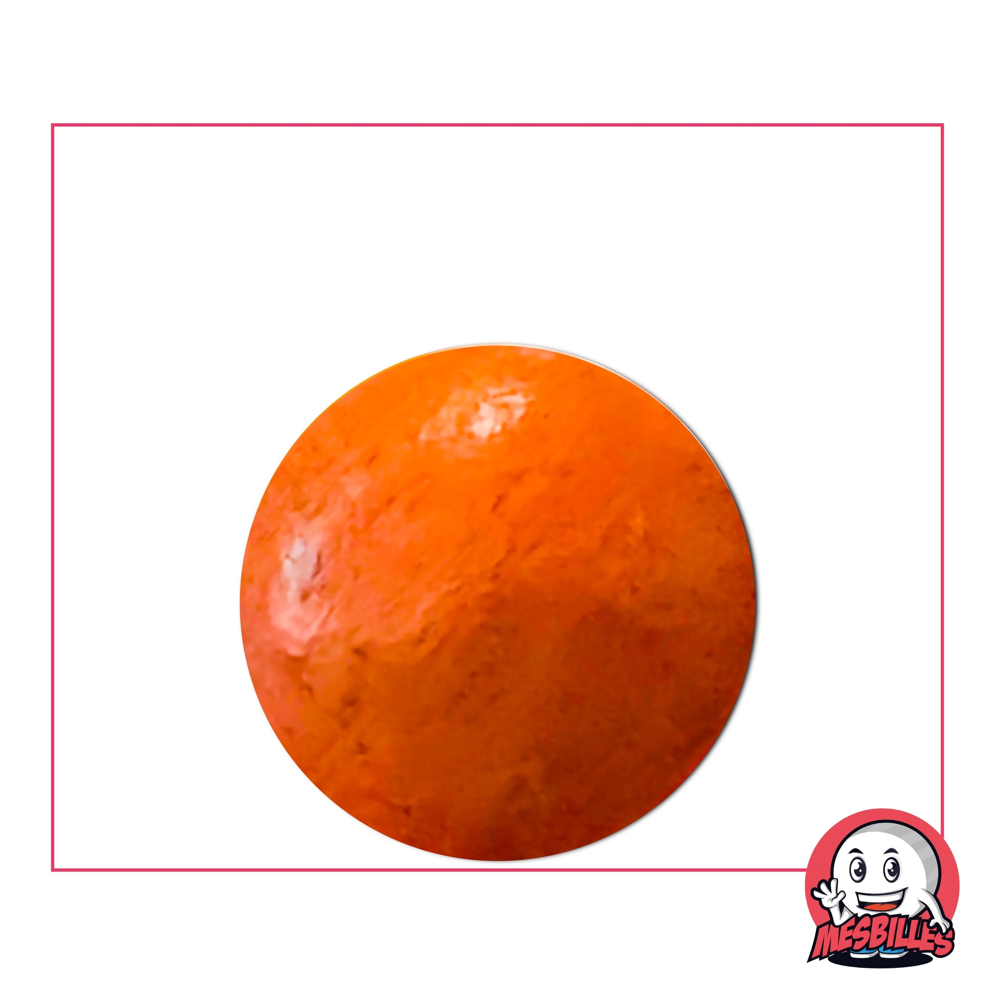 bille en terre orange 25 mm pour jeu et collection