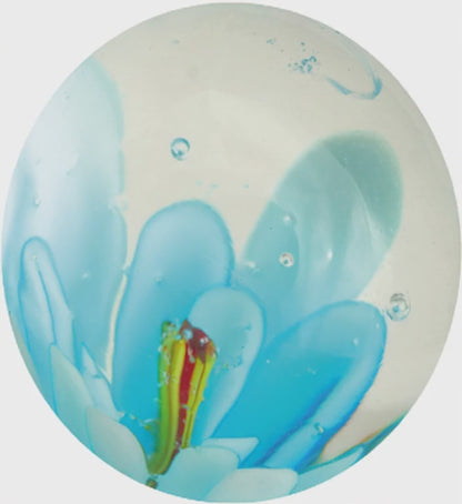 1 Canica Arte Flor 3D Azul 16 mm